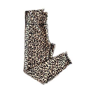 KYODAN | H Waist Athletic Legging Animal Cheetah Print | Cream Blk  |  Size: L